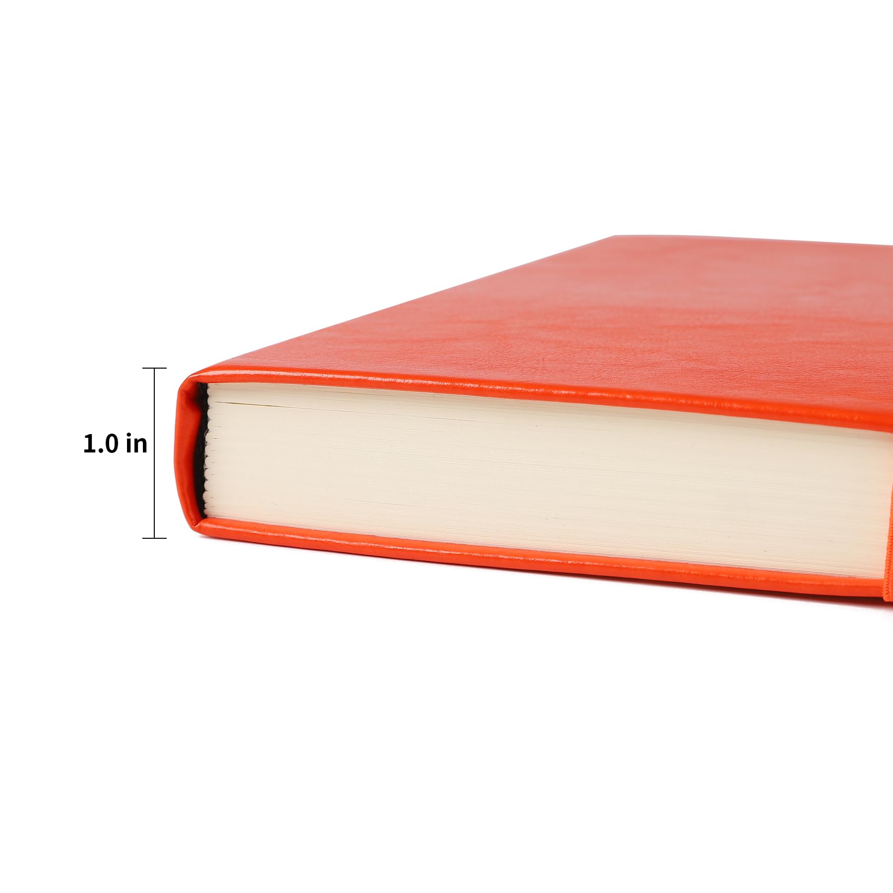pftvalue Tagebuch, Notizbuch für Damen/Herren, Tagebücher zum Schreiben, A5, 180 Blatt, 360 Seiten, College-Notizbuch, 100 g/m², liniertes Papier, Leder, Hardcover, 15 x 21 cm, Orange