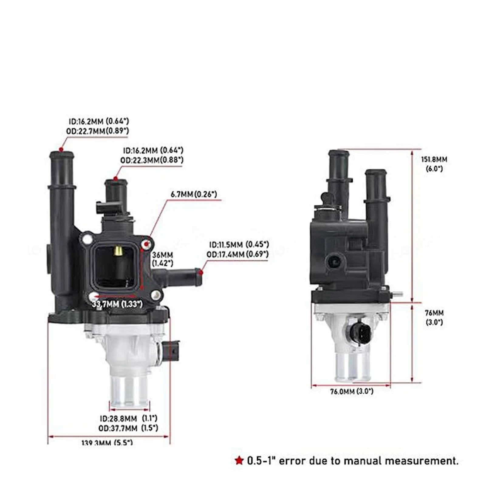 Obudowa termostatu płynu chłodzącego do Opel Insignia, Astra i Vectra 1.6L i 1.8L 55579951 25192228 251919992