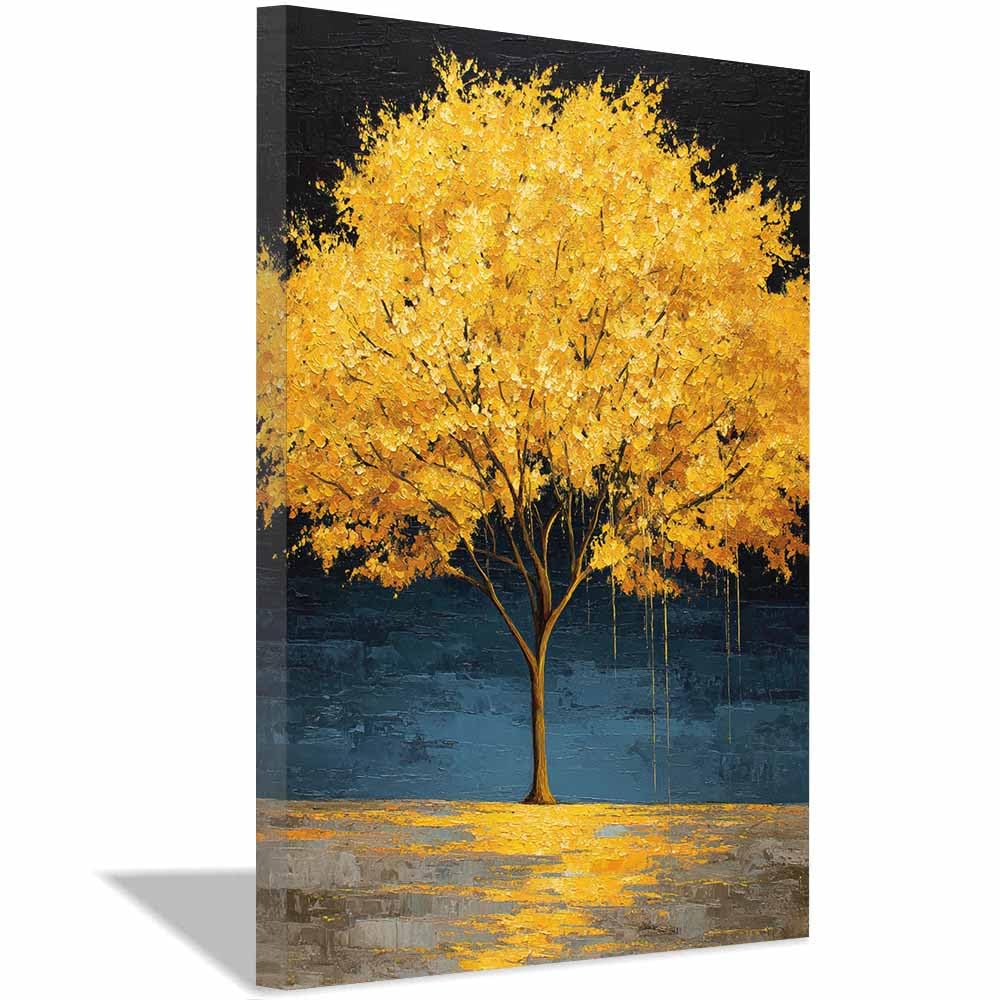 HOQIU Tree Wall Art Nebula star tree artwork, home canvas prints, for Bathroom Living Room Bedroom(Multicolor)-60x80cm Framed