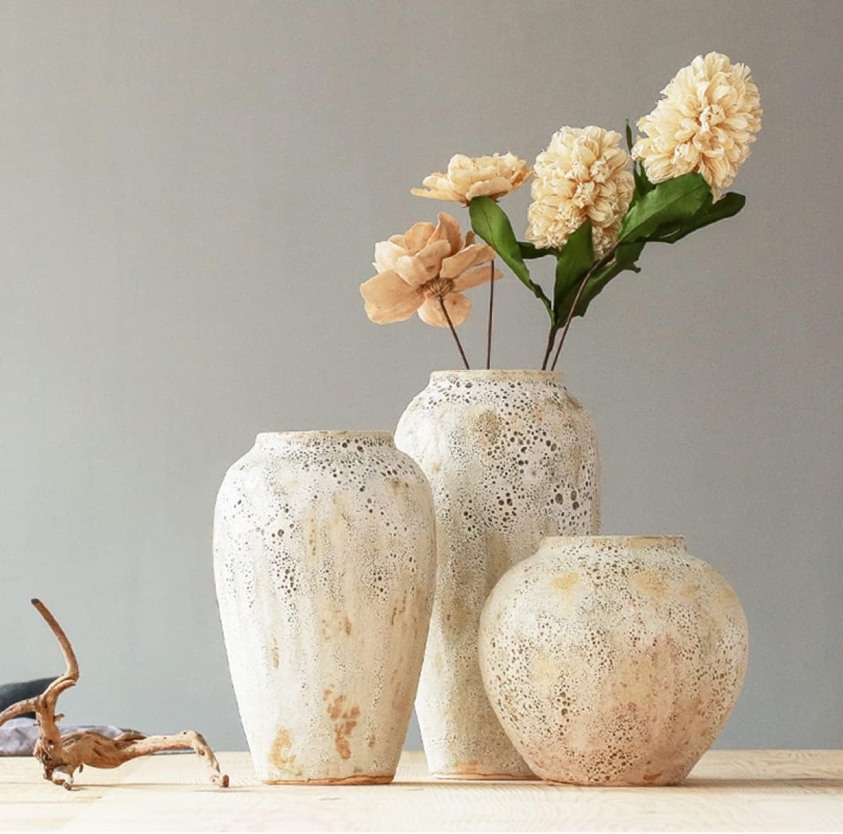 九谷焼 未使用 】 九谷焼 氷梅二青粒 鶴首 花瓶 晴山 細密青粒 寺山