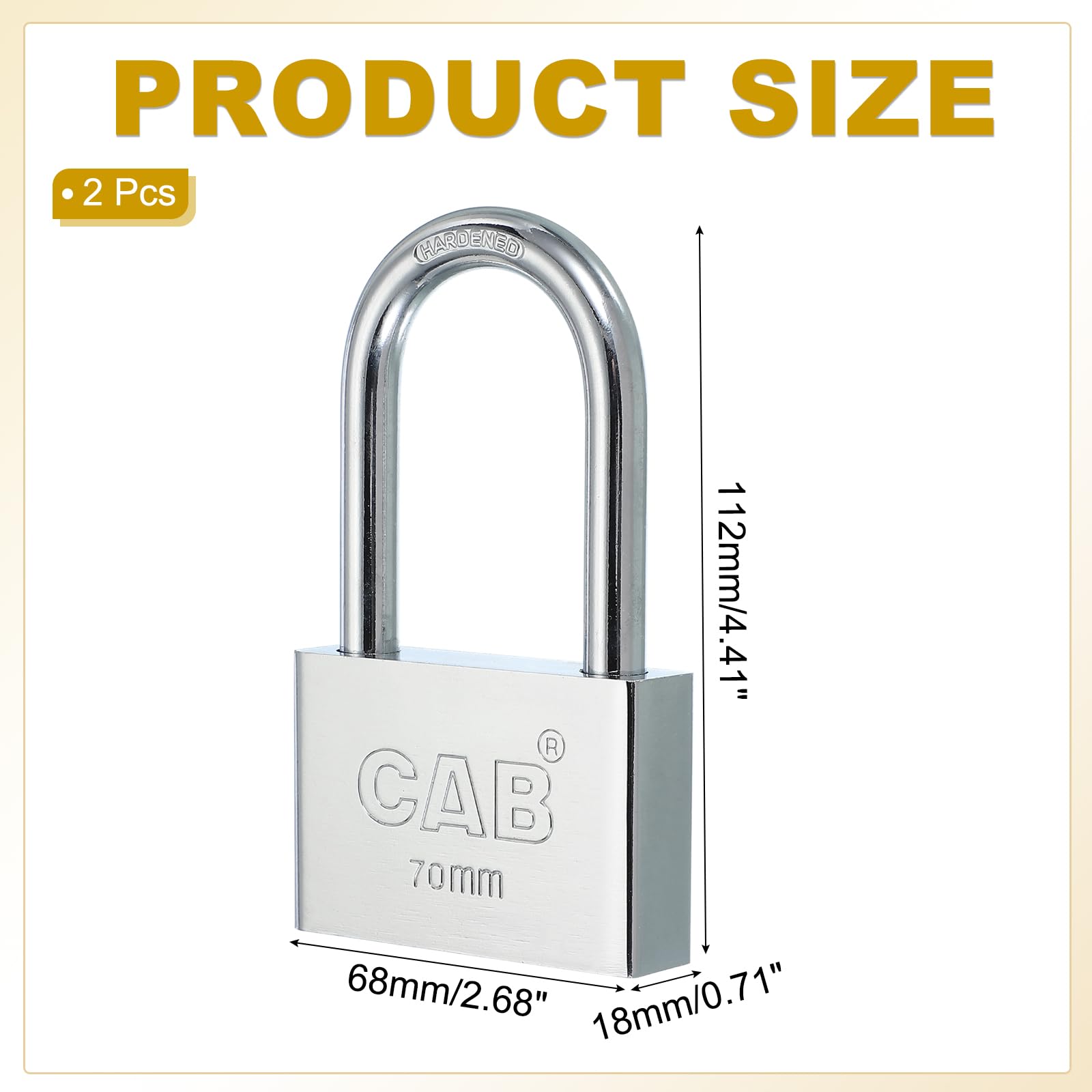 PATIKIL Keyed Padlock 68mm (2-11/16") - Image 2