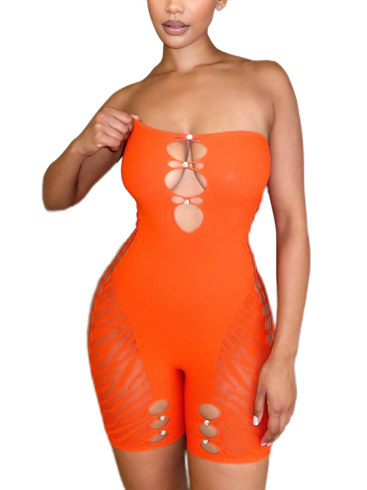 Evita transparencias incómodas con el enterizo sexy de malla AVZXSA 5