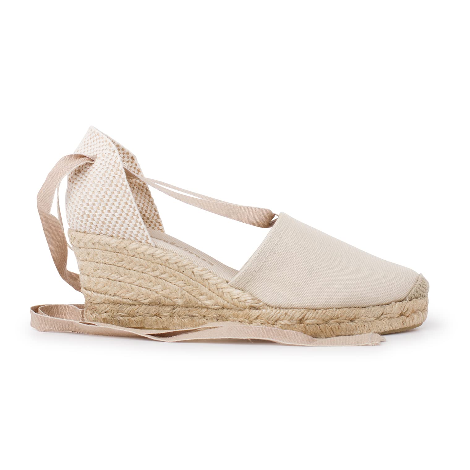 Biankina Almanera Authentic Spanish Espadrille Wedge Sandals for Women - Sustainable, Eco Friendly, Vegan Shoes. Classic Style, Organic Cotton Canvas