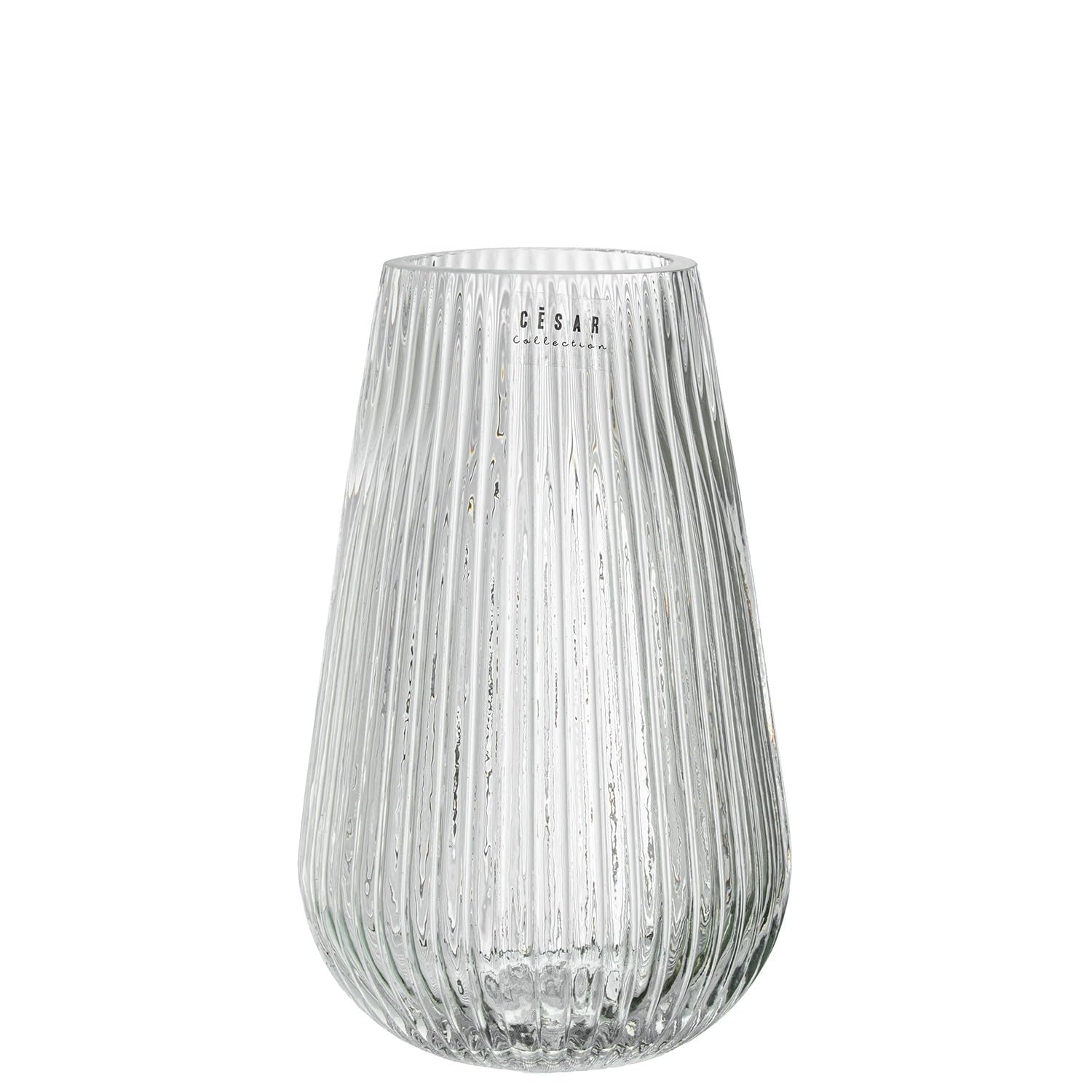 Vase de table en verre transparent 14x23 cm DRW pour fleurs
