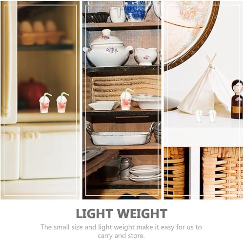 Miniatura 9 de Kisangel Juego de decoración de pajitas de plástico, 10 tazas de café y helado (amarillo) - Decoración de estatua en miniatura