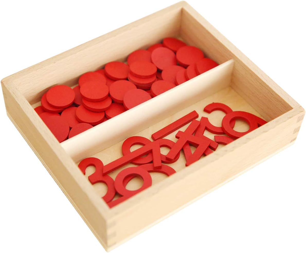 MONTESSORI OUTLETCut-Out Numeral and Counters (USA Print) for 3-6 Years Montessori Education at School and Home