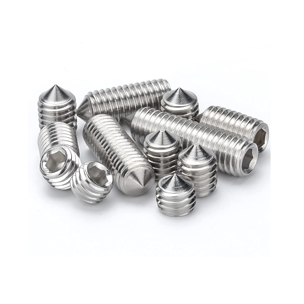 Wkręty dociskowe stożkowe, śruby z łbem sześciokątnym/imbusowym 304 ze stali nierdzewnej, M6×12mm,20 pcs