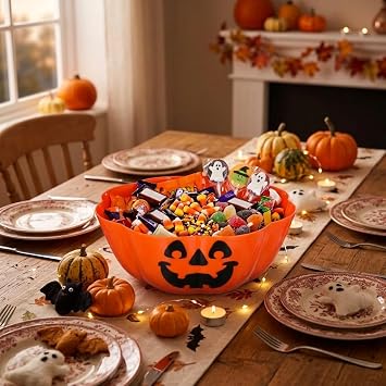 Halloween Candy Bowl, 81 Oz Large Pumpkin Candy Dish Porch Entryway