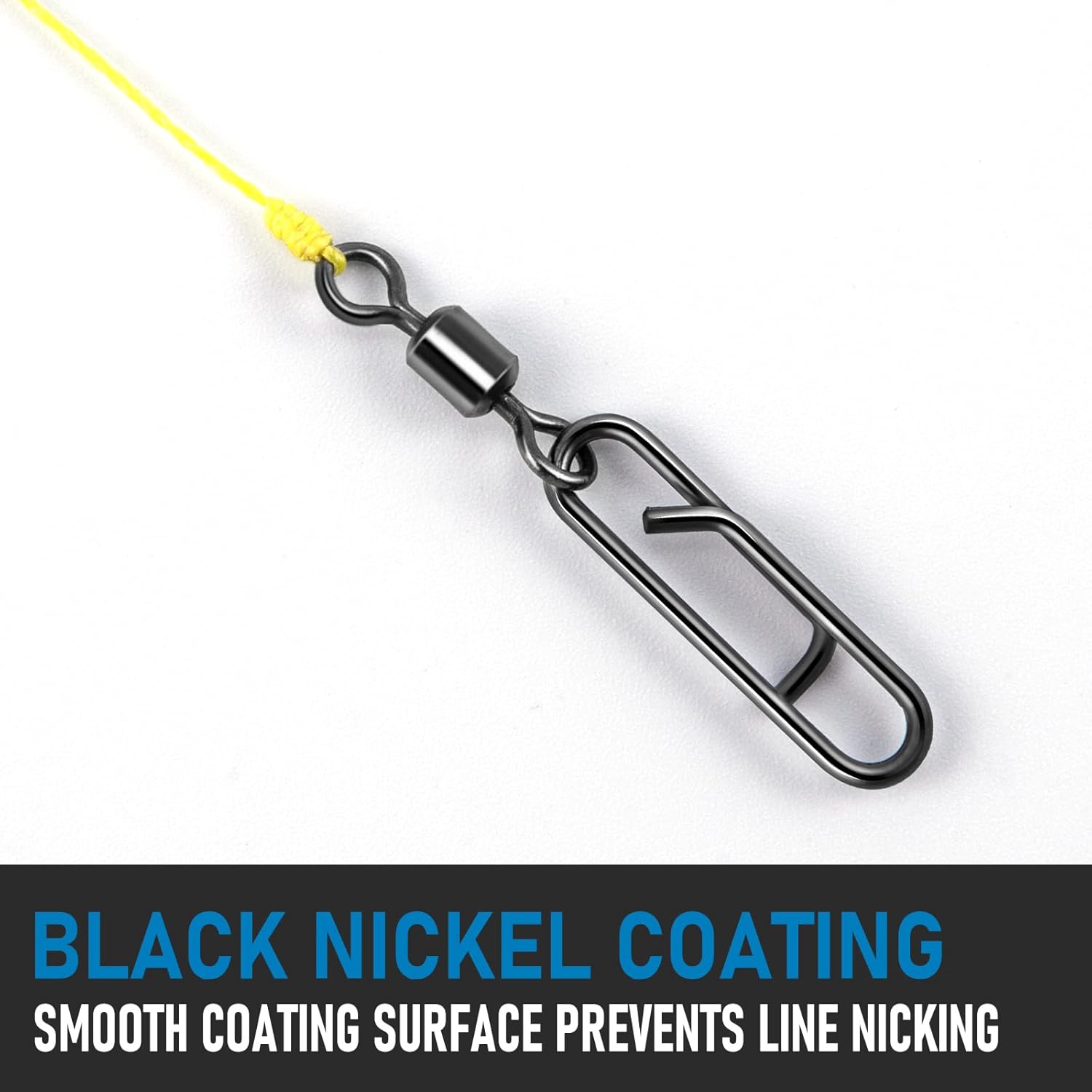 Dr.Fish Fishing Clips with Swivels, Speed Power Clips with Barrel Swivels Quick Change Lure Snap Swivels Fishing Tackle Leader Line Connector for Freshwater & Saltwater - Image 5