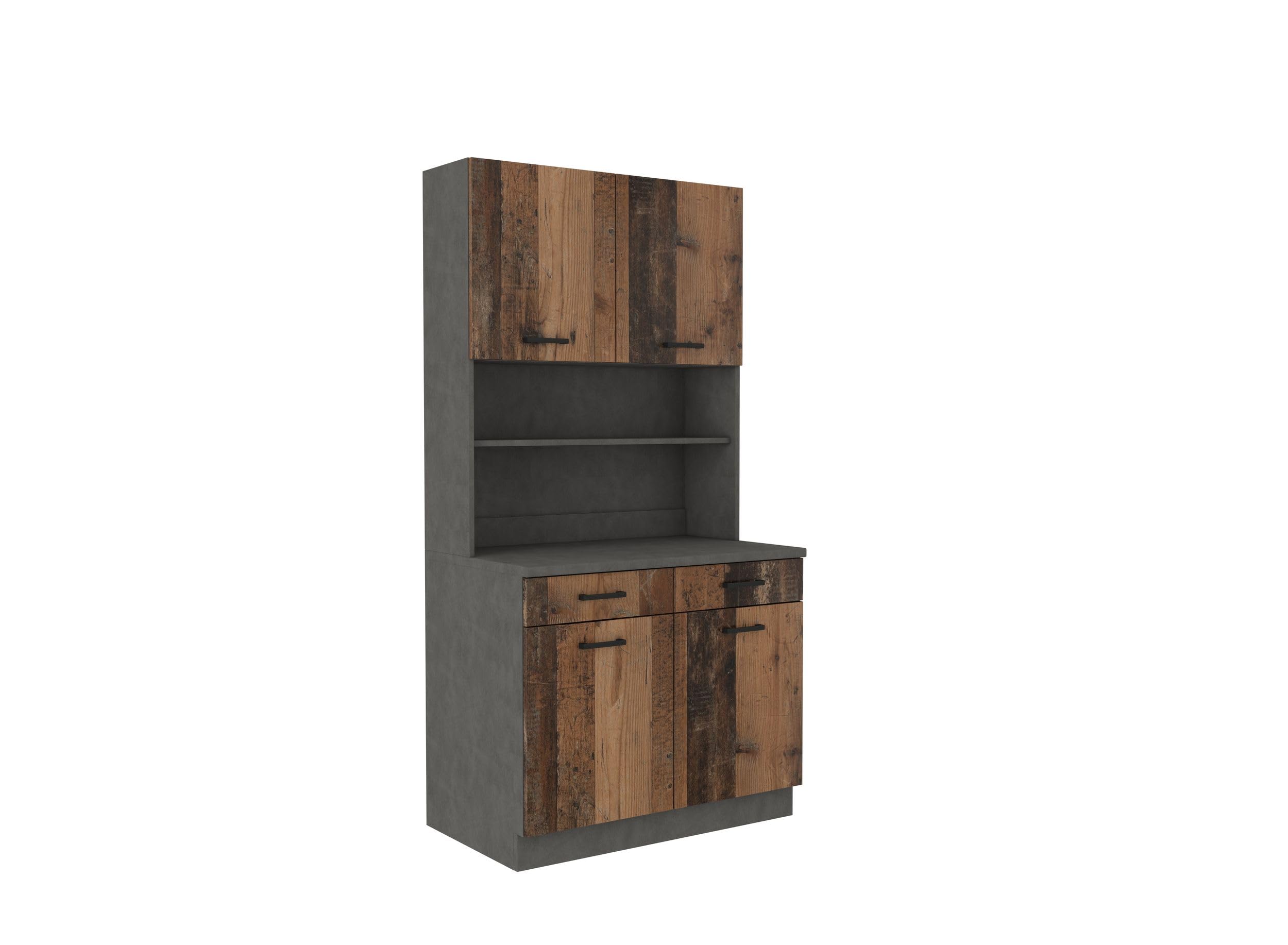 Kuechen-preisbombe Buffet Küche Mario 100 Küchenzeile Küchenblock Einbauküche Old Wood Style Matera