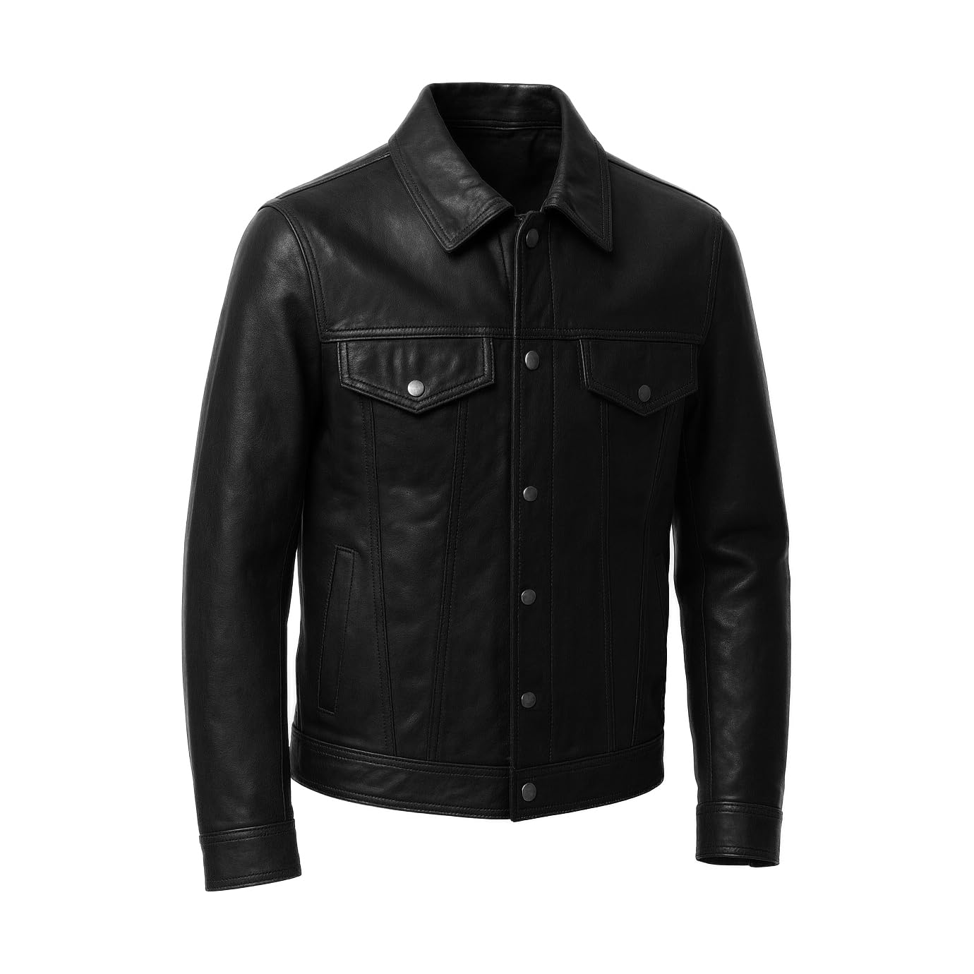 Zerimar Chaqueta Tejana de Cuero para hombre | Piel Natural Auténtica | Prenda Elegante y Cómoda con Diseño Moderno | Ideal para Uso Diario o Salidas Especiales