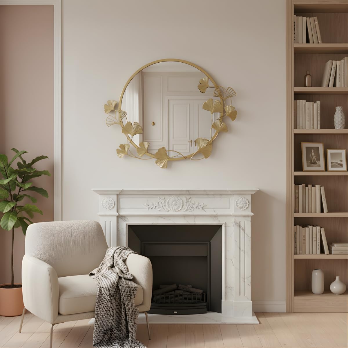 Specchio da parete rotondo con cornice decorativa SOL, diametro 50 cm