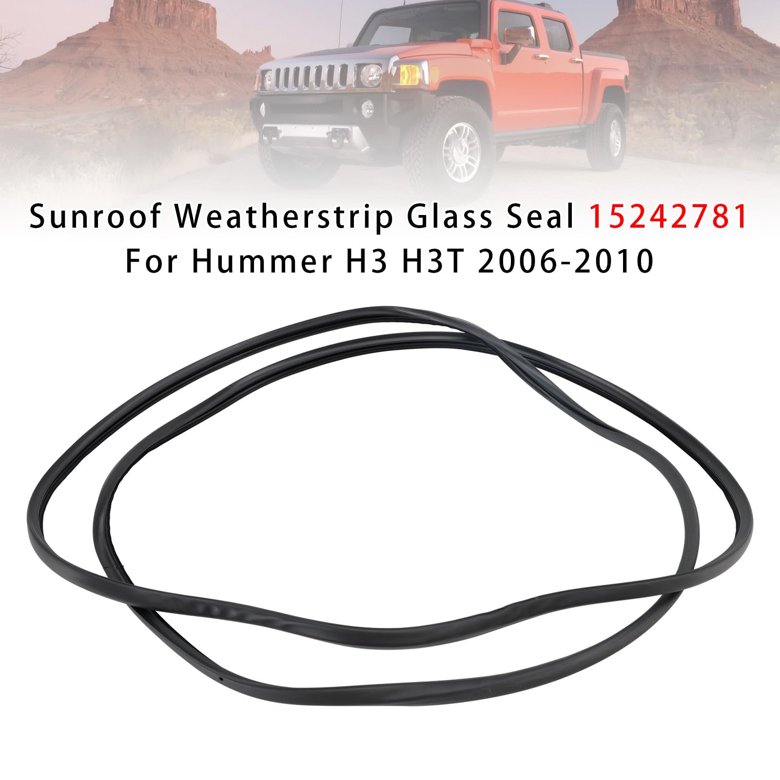 Sonnendach-Wetterstreifen Glasdichtung 15242781 1524-2781 für Hummer H3 H3T 2006-2010 Kautschuk Oben Sonnendach Dichtung Ersatzteil