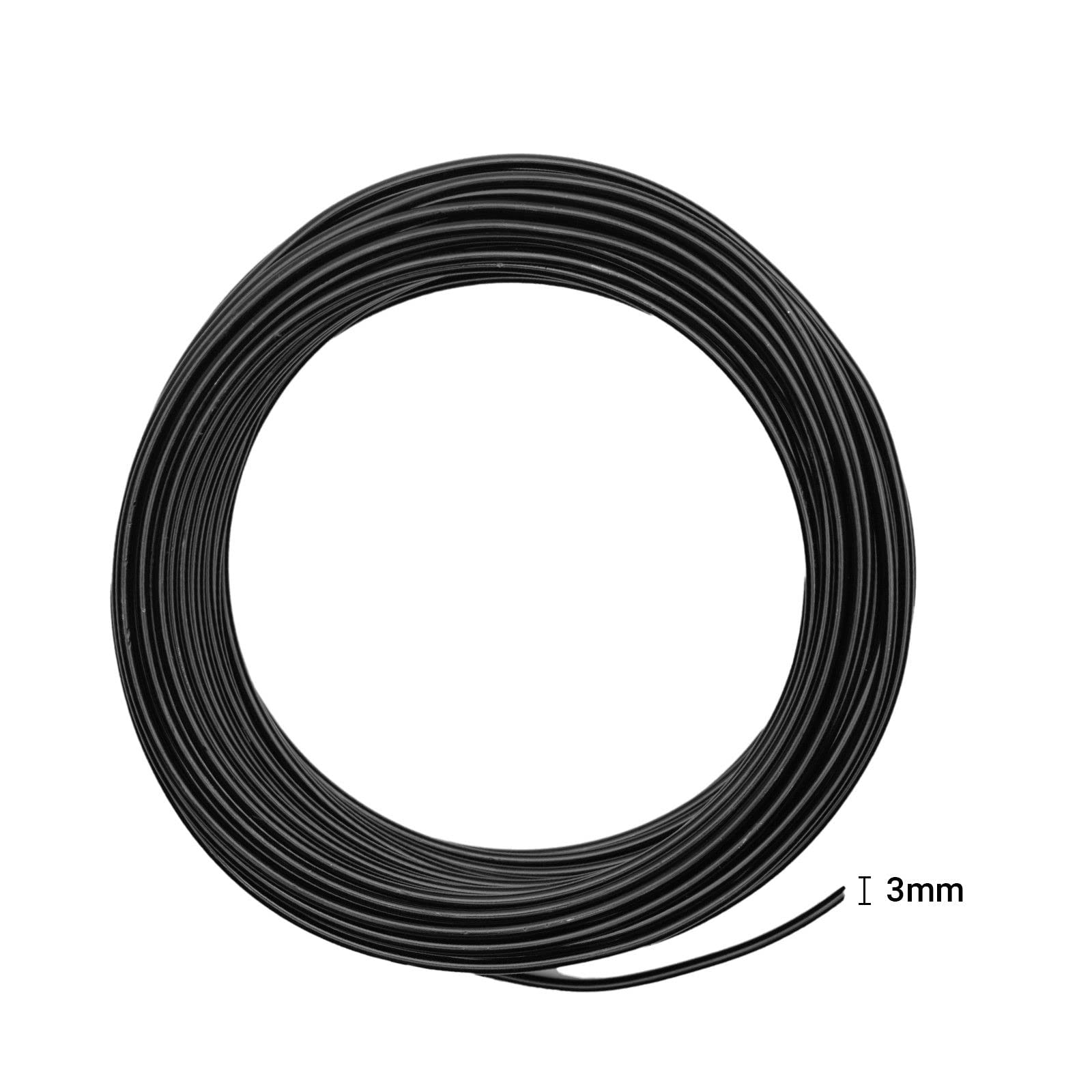 Vaessen Creative Basteldraht und Schmuckdraht 26 m x 3 mm Schwarz – Flexibler Draht zum Basteln für Blumenkranz, Scmuckherstellung und Modellbau