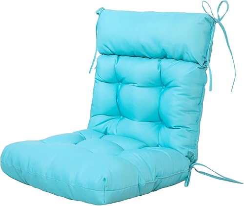 ARTPLAN Adirondack - Cojín para silla de exterior, cojín de patio para todo tipo de clima, almohada de mimbre copetuda para muebles de patio, azul