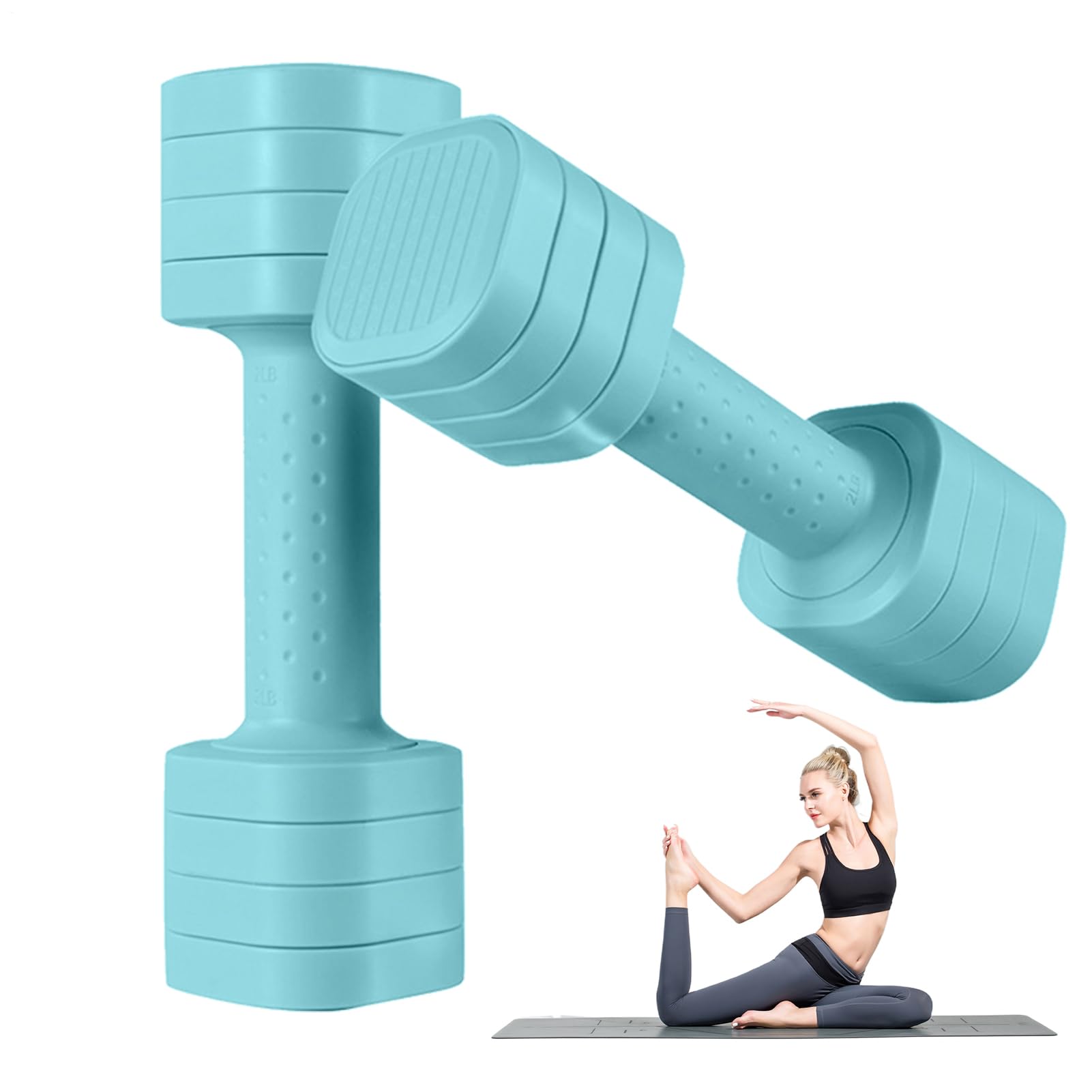 Set di manubri – pesi versatili per allenamento della forza, attrezzatura da palestra a casa | 2 pesi regolabili set di manubri con manico antiscivolo, 0,9 kg, 1,4 kg, 1,8 kg, 2,3 kg, manubri per