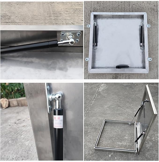 Heavy-Duty Stainless Steel 304 Roof Hatch - Weatherproof Skylight & Basement Ventilation Cover, Attic Emergency Access Door (43.3x21.7in) for Durable, Secure Access