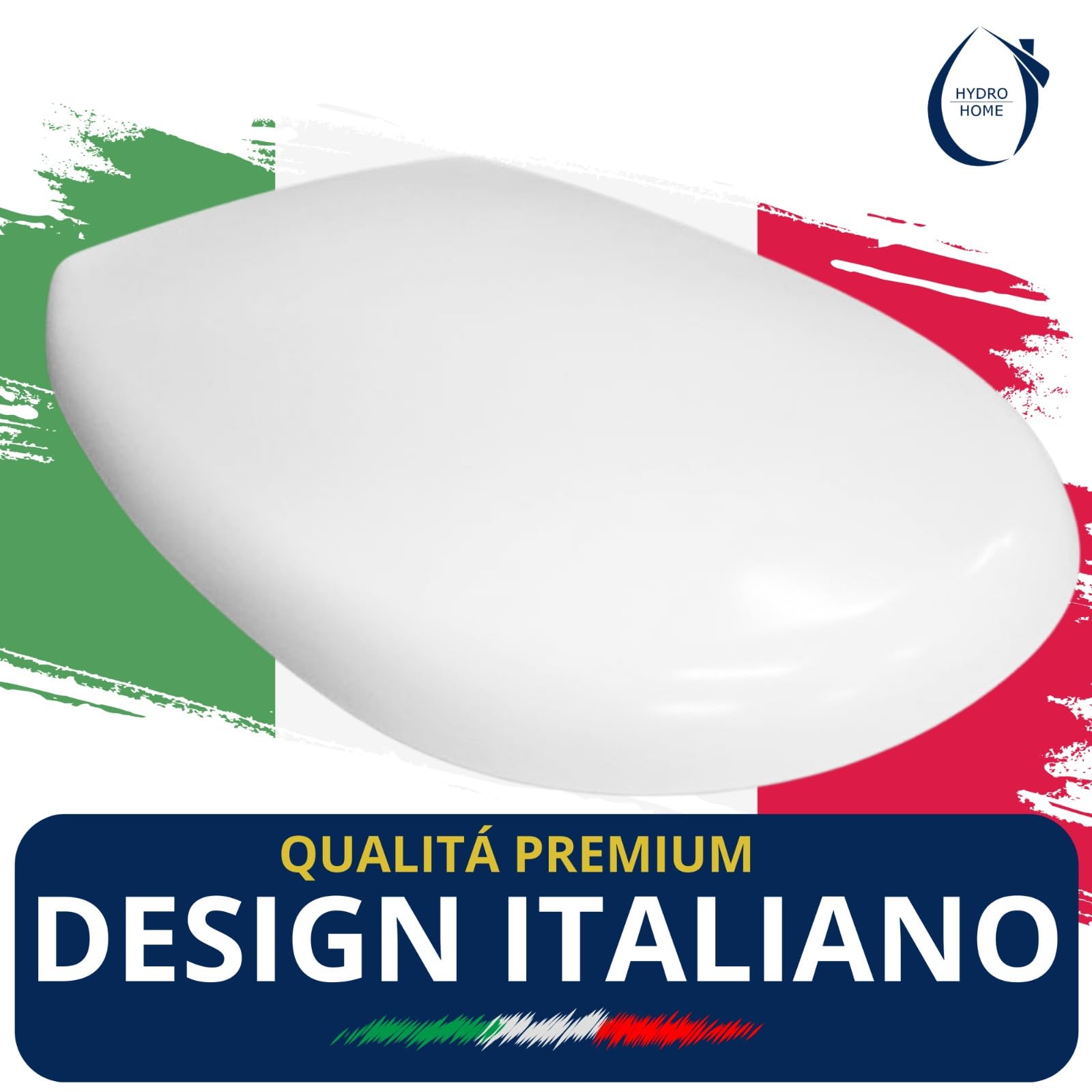 HYDRO HOME Tapa WC Pozzi Ginori Easy y Easy 02 como la original, asiento de inodoro en material termoestable, tapa de váter con bisagras de fijación superior, MADE IN ITALY (CIERRE AMORTIGUADO)