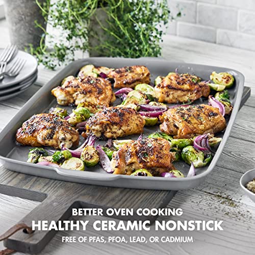 GreenPan Premiere 13" x 9" Gray Ceramic Nonstick Baking Pan, Oven & Broiler Safe to 600F
