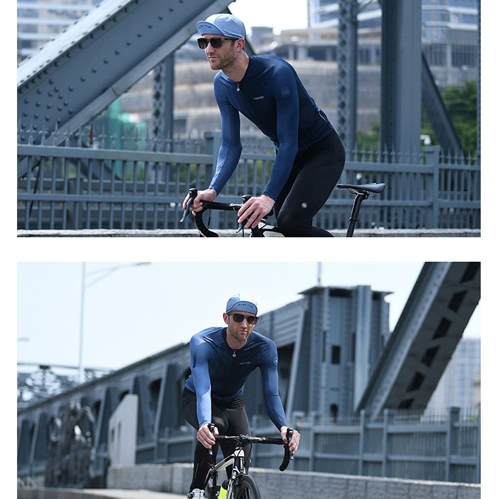 Męska odzież kolarska Jezyka jazda na rowerze Męska koszulka wyścigowa Oddychająca z długim rękawem MTB odzież rowerowa Koszula rowerowa, Gradient Stripes Design Męskie koszulki kolarskie(Blauw,M)