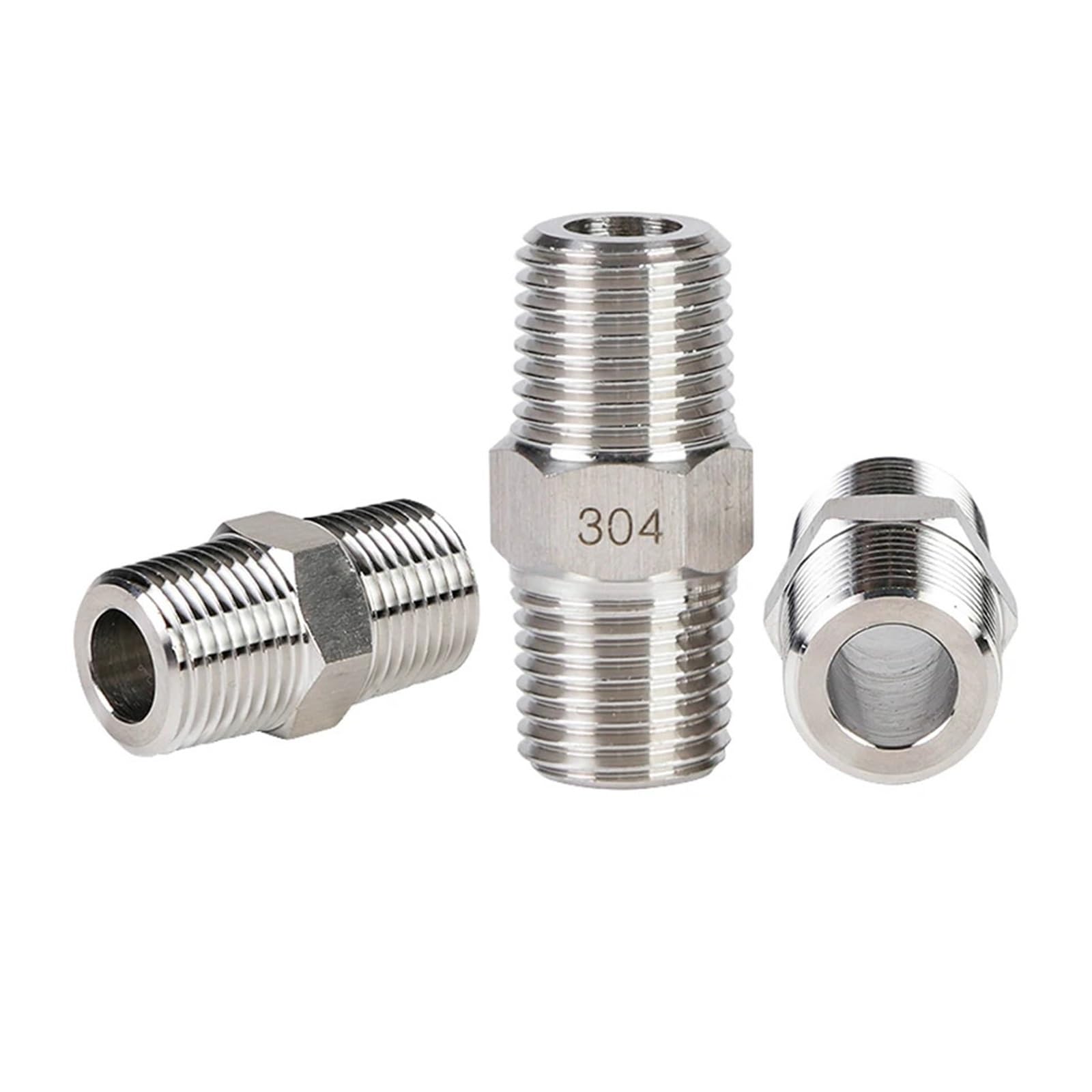 AARTERZZA High Pressure 1/8" 1/4" 3/8" 1/2" BSPT NPT M20*1.5 Male Equal Redcuer Hex Nipple 304 Stainless Steel Connector Water Gas Propane(BSPT 3l4)