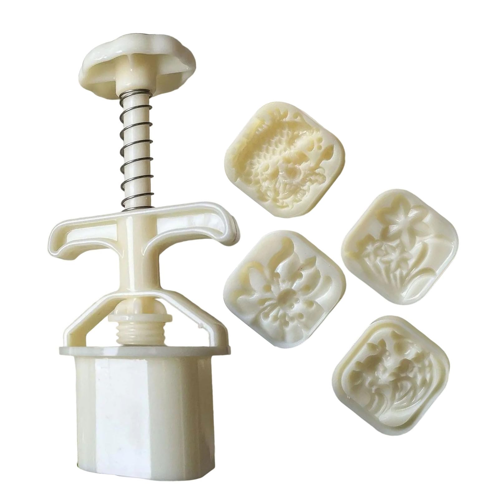 Ldabrye Hand Pressure Pastries Moon Cakes Press Mold ABS Snow Skin Cookie Bakeware Baking Tool for Dessert