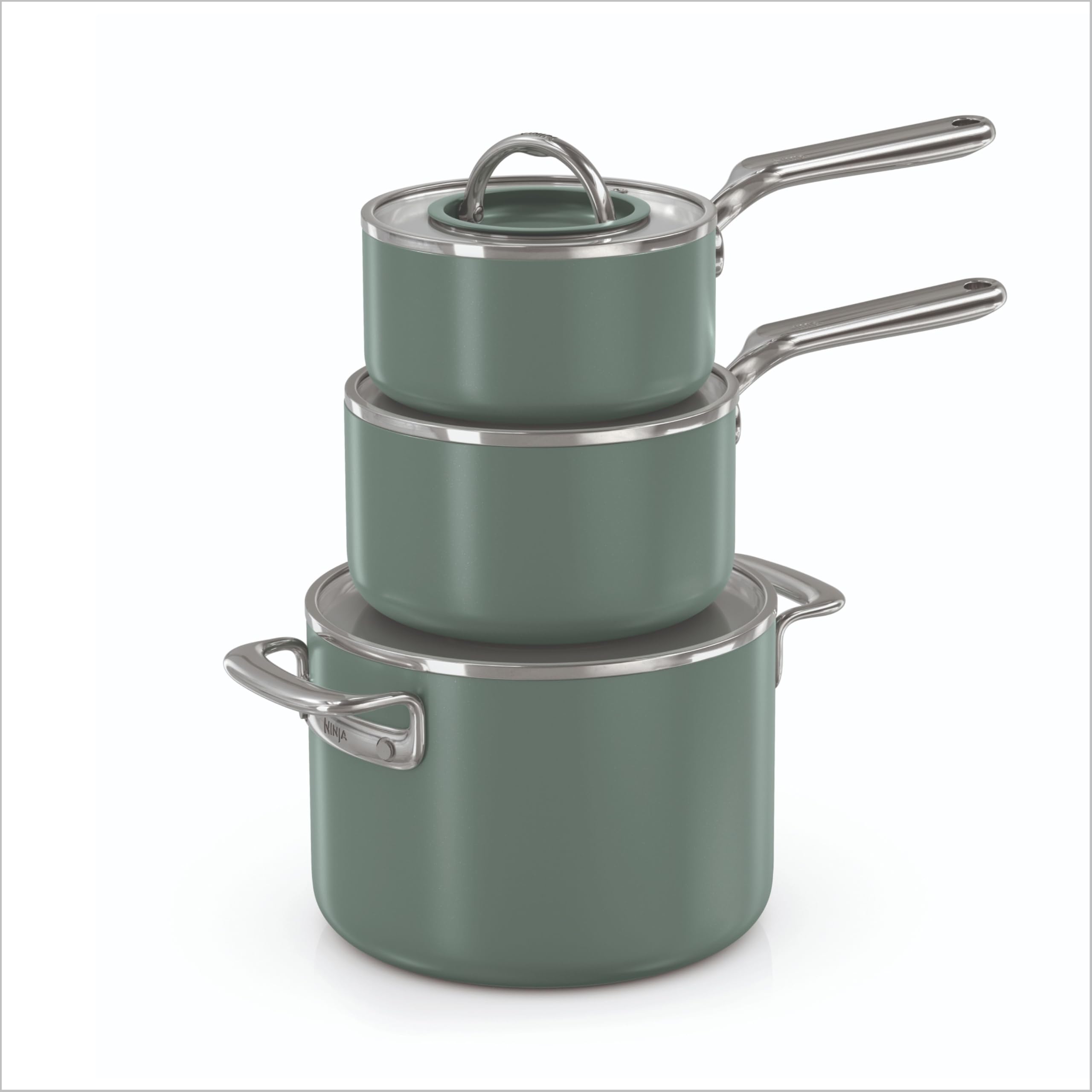 NeverQuit™ 6-Piece Ceramic Cookware Set, Forest Sage, CQ19006GN6