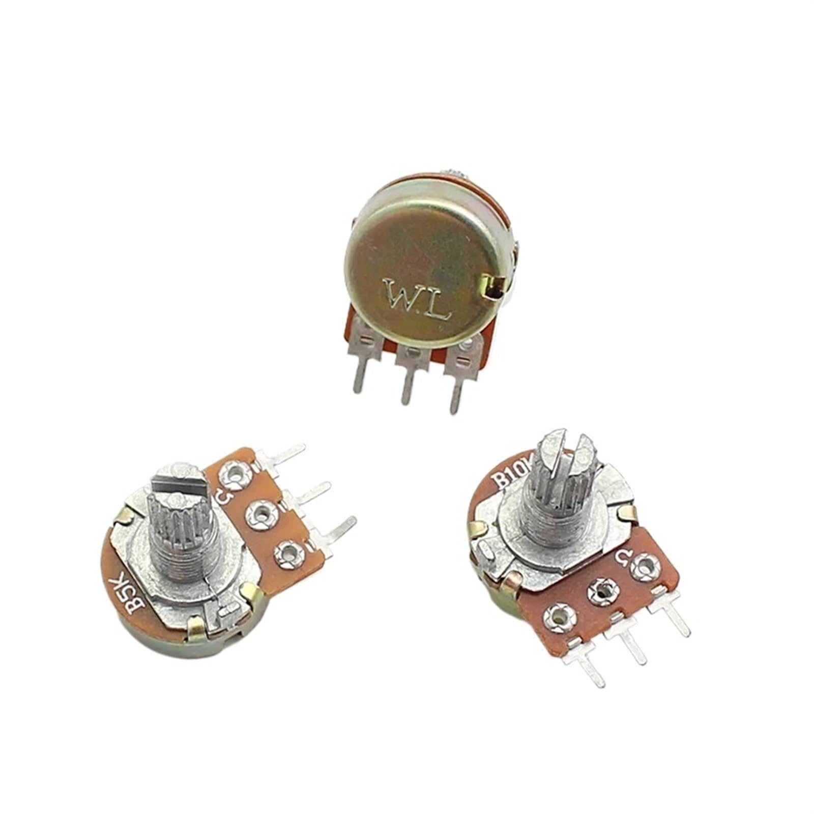 Potenziometro lineare WH148 da 15 mm a 3 pin con dadi e rondelle 1K 2K 5K 10K 20K 50K 100K 250K 1M kit potenziometri (100K Ohm)