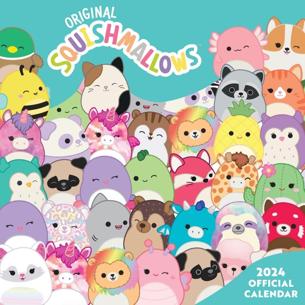 Danilo Squishmallows 2024 Calendar, Month To View Square Wall Calendar, Official Product