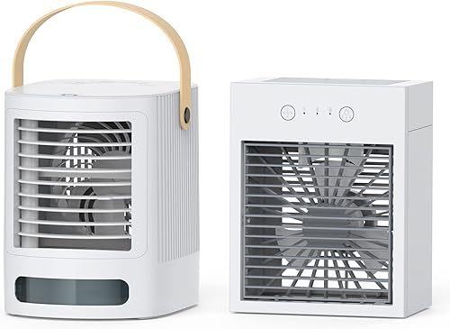 3-IN-1 7 Colors Night Light Evaporative Air Cooler Bundle with 2000mAh Battery Powered Mini Portable Air Conditioners