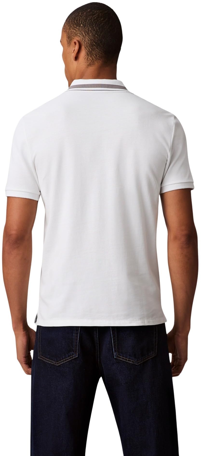 Calvin Klein Polo de Manga Corta Hombre Monogram Pique Tipped de algodón