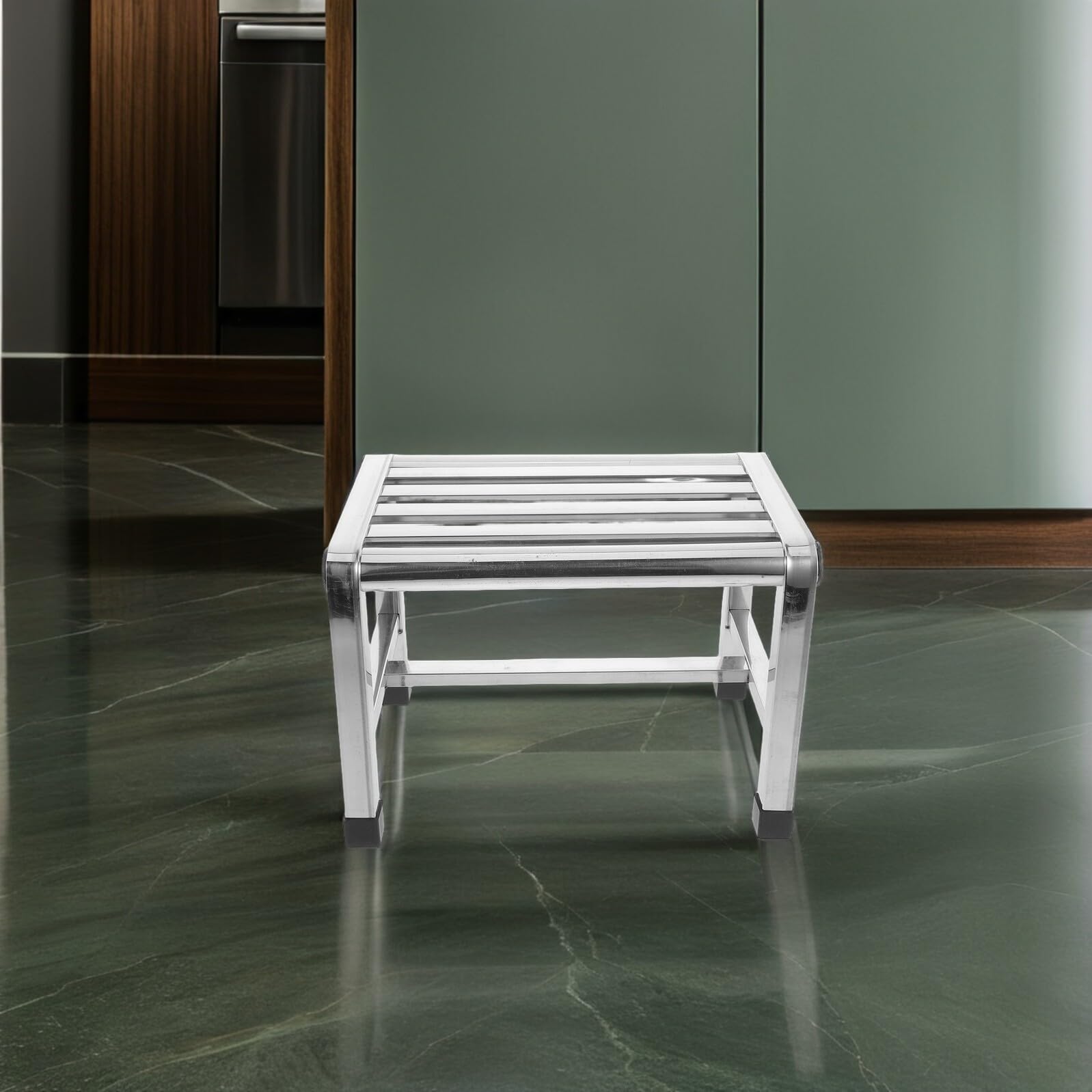 Taburete Hueco para Ducha de Acero Inoxidable, Banco Pequeño para Baño, Asiento Antideslizante Resistente, Adecuado para Uso Doméstico y Exterior, Soporte para y Adultos,