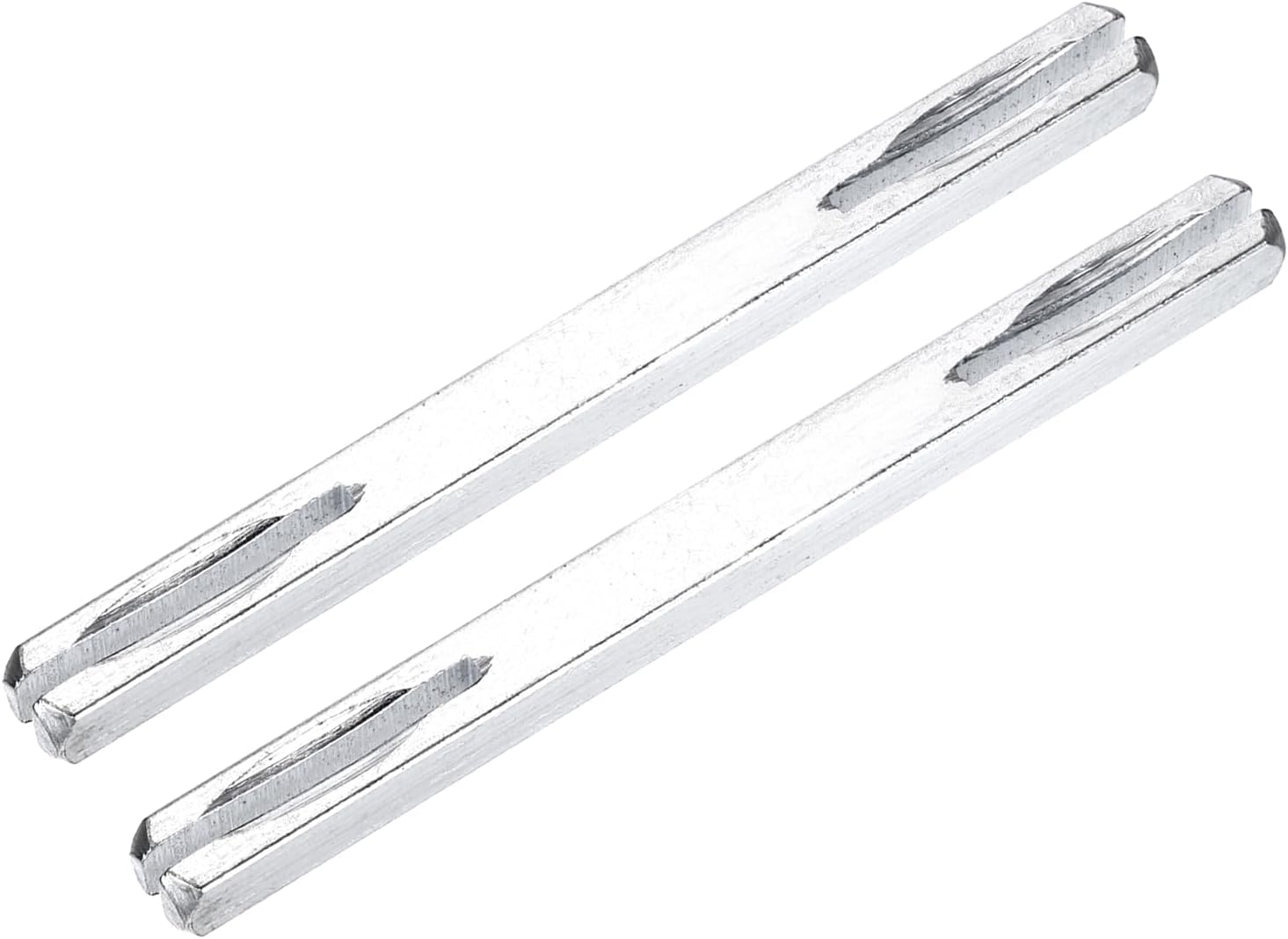 sourcing map 2 Pcs Door Knob Spindle, 100mm Long Spare Door Handle Spindle Bar, Square Doors Handle Parts Lock Replacement Part for Furniture Assembly, DIY Projects, Silver Tone