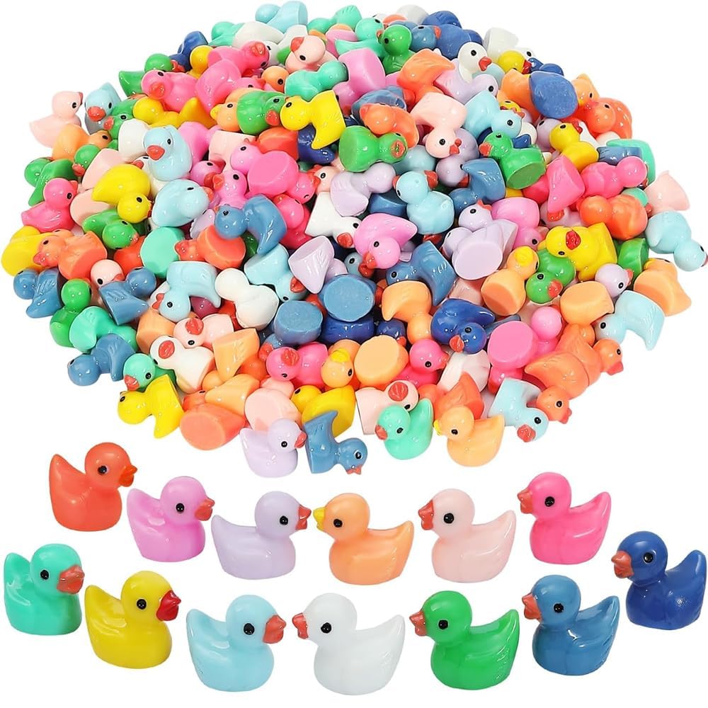 Pack De 100 Mini Patos Numerados Que Brillan En La Oscuridad – Resina Ecológica, Ideales Para Búsquedas Y Fiestas