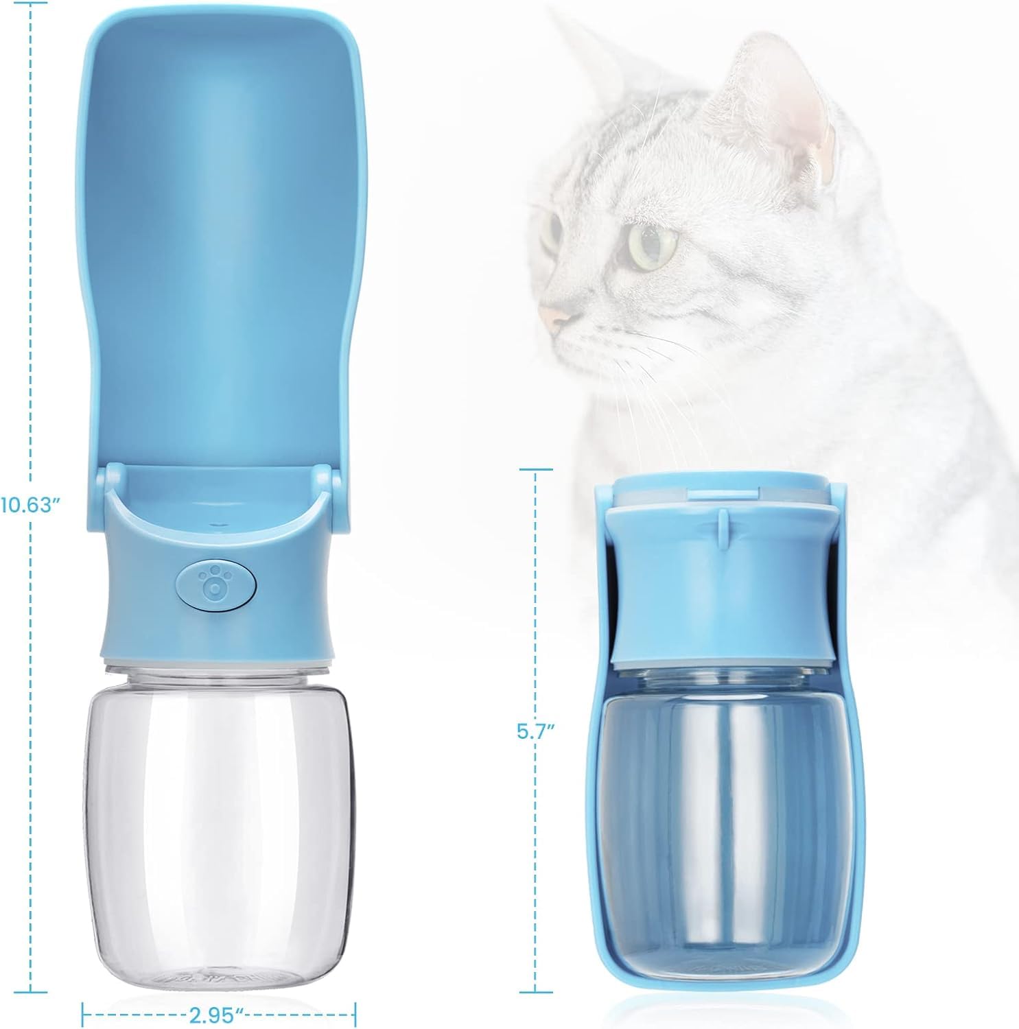 Borraccia Pieghevole Per Cani Canareen - 350ml, Portatile Per Viaggi, Rosa, Per Cani E Gatti