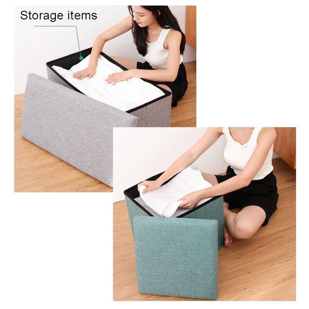 Otomana de Almacenamiento con Tapa abatible, Banco de Almacenamiento de Juguetes, Asiento de Ventana, baúl de Juguetes Plegable para Zapatos, Caja para Sala de Estar, Taburete de l