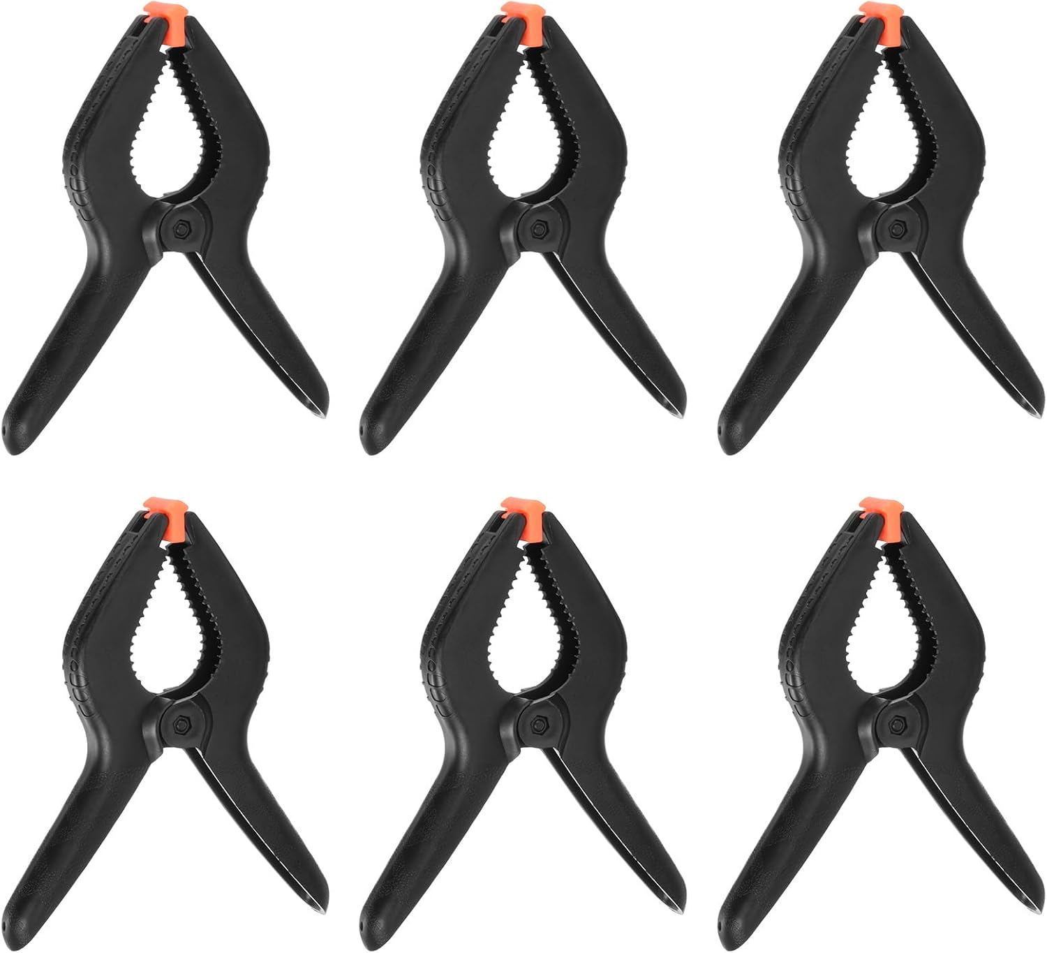 HARFINGTON 6Pcs Plastic Spring Clamps Heavy Clip 7.8" Professional Muslin Clamp for Backdrop, Wood Working, Photo, Craft