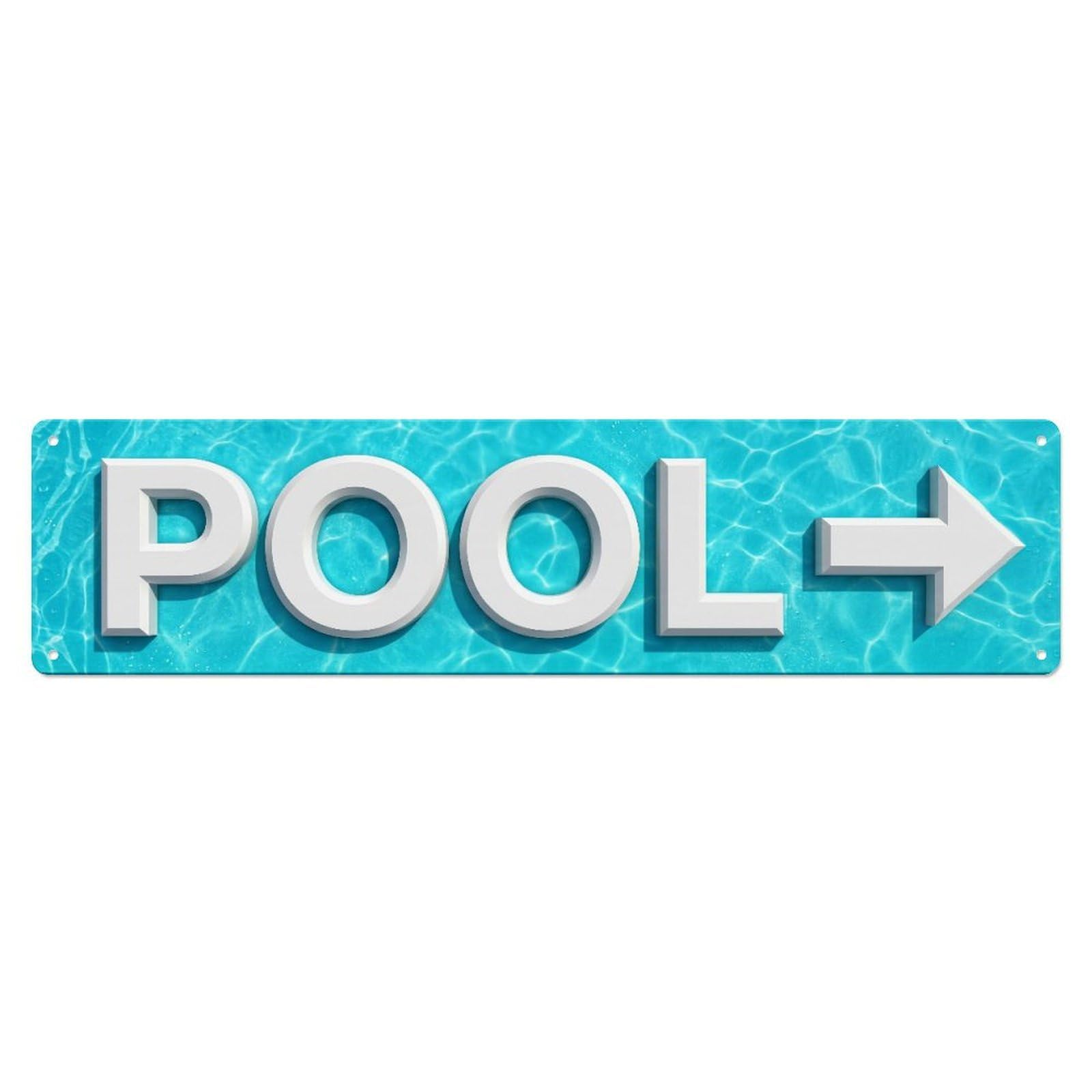 Swimming Pool Aqua Turquoise Metal Tin Skinny Sign Plaque Wall Decor for Cafe, Club Bar, Office, Home Garden Metal Poster 4x16Inch