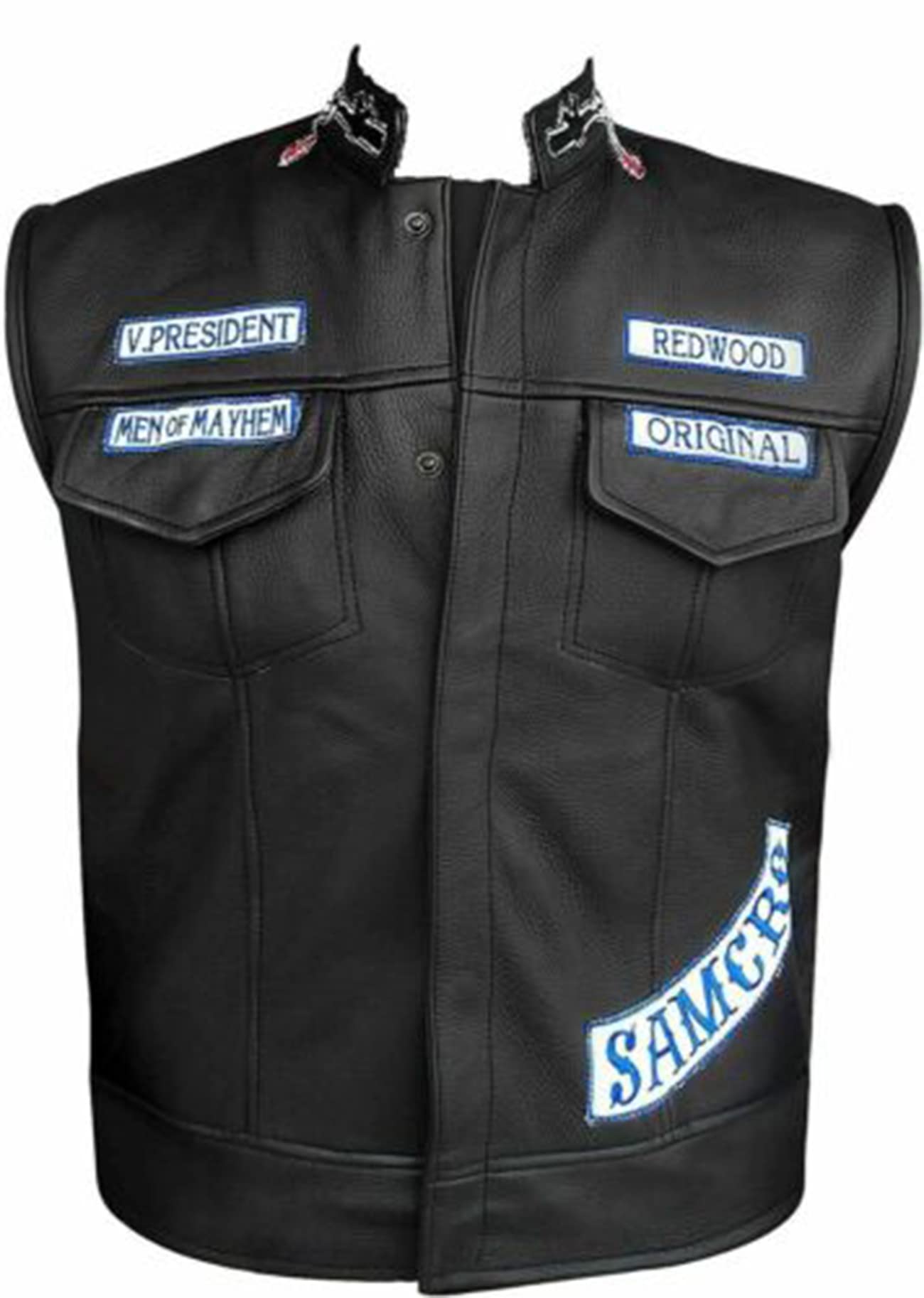 Giacca da uomo in finta pelle SOA Son of Anarchy Biker Club California - Gilet e felpa con cappuccio da uomo