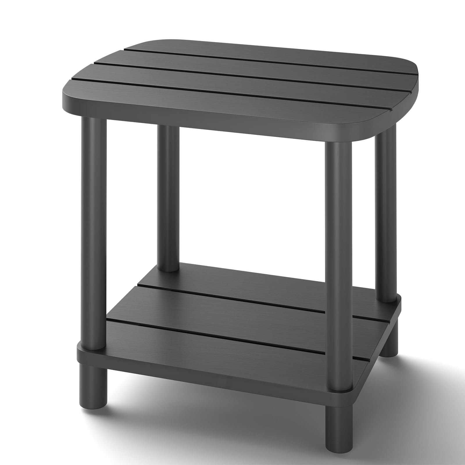 Photo 1 of **HAS A COUPLE SMALL CRACKS**LEJANEOYE Outdoor Coffee Table, 2-Tier Adirondack Outdoor Side Table Weather Resistant, Patio End Table for Pool, Porch, Backyard.