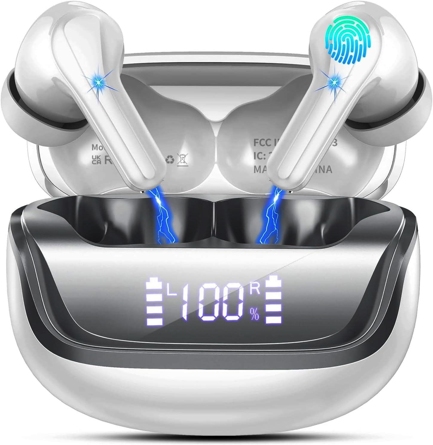 Donerton Wireless Earbuds Bluetooth Headphones Noise Cancelling, Bluetooth Ear Bud with Dynamic Drivers Stereo,Sports Earphones Wireless Waterproof