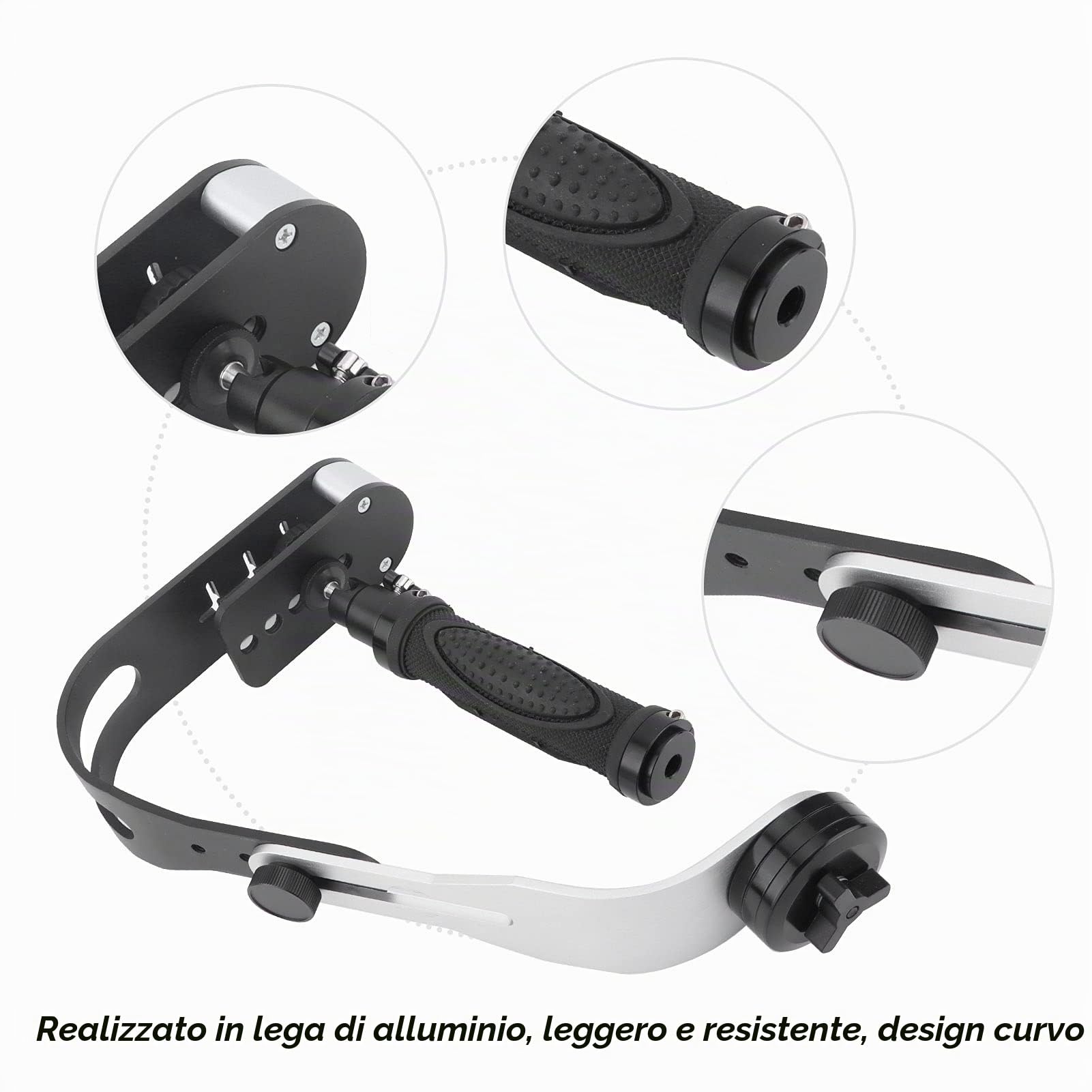 KUIDAMOS Stabilizzatore per Fotocamera DSLR camera stabilizer handle Stabilizzatore per Fotocamera Portatile Gomma Antiscivolo Materiale in Lega di Alluminio Accessoires
