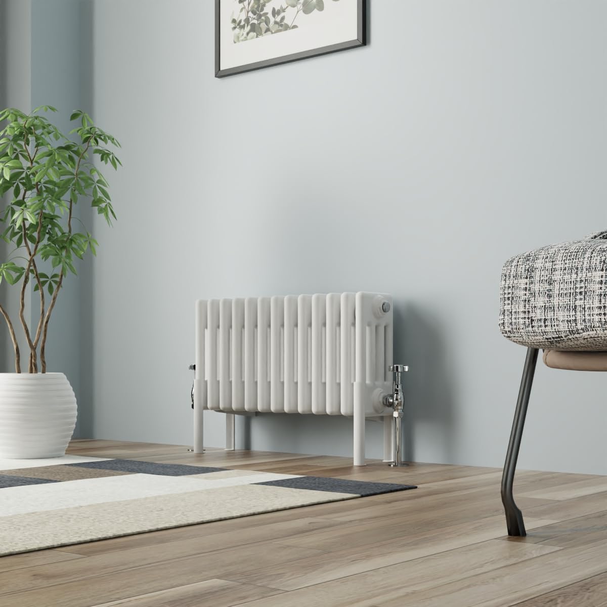 Radiateur fonte gain de place pour sous-fenêtre basse blanc NRG
