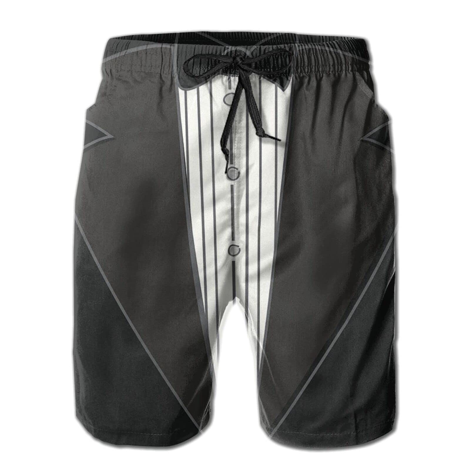 AOOEDM Mens Cartoon Tuxedo Swim Trunks Beach Board Shorts Quick Dry Bathing Suits Holiday Shorts