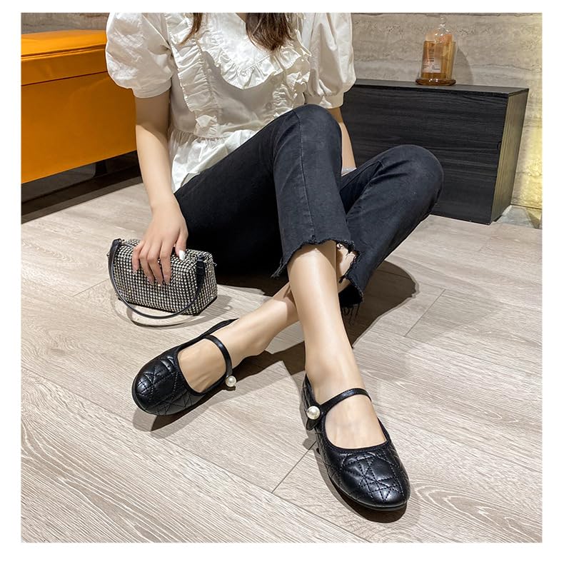 Black Ballet Flats for Women Mary Jane Flats Shoes Lightweight Dressy Work Casual Shoes2