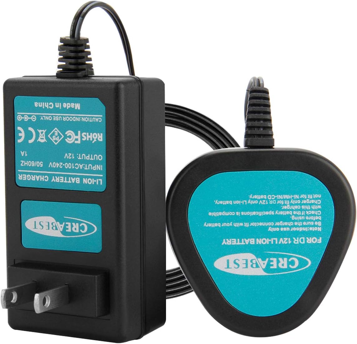 Creabest Upgrade 12V Li-ion Battery Charger Compatible with Dremel 8200 8220 8300 B812-02 B812-01 12V Batteries Dremel 8220 Charger(NOT for Ni-MH/NI-CD Battery)