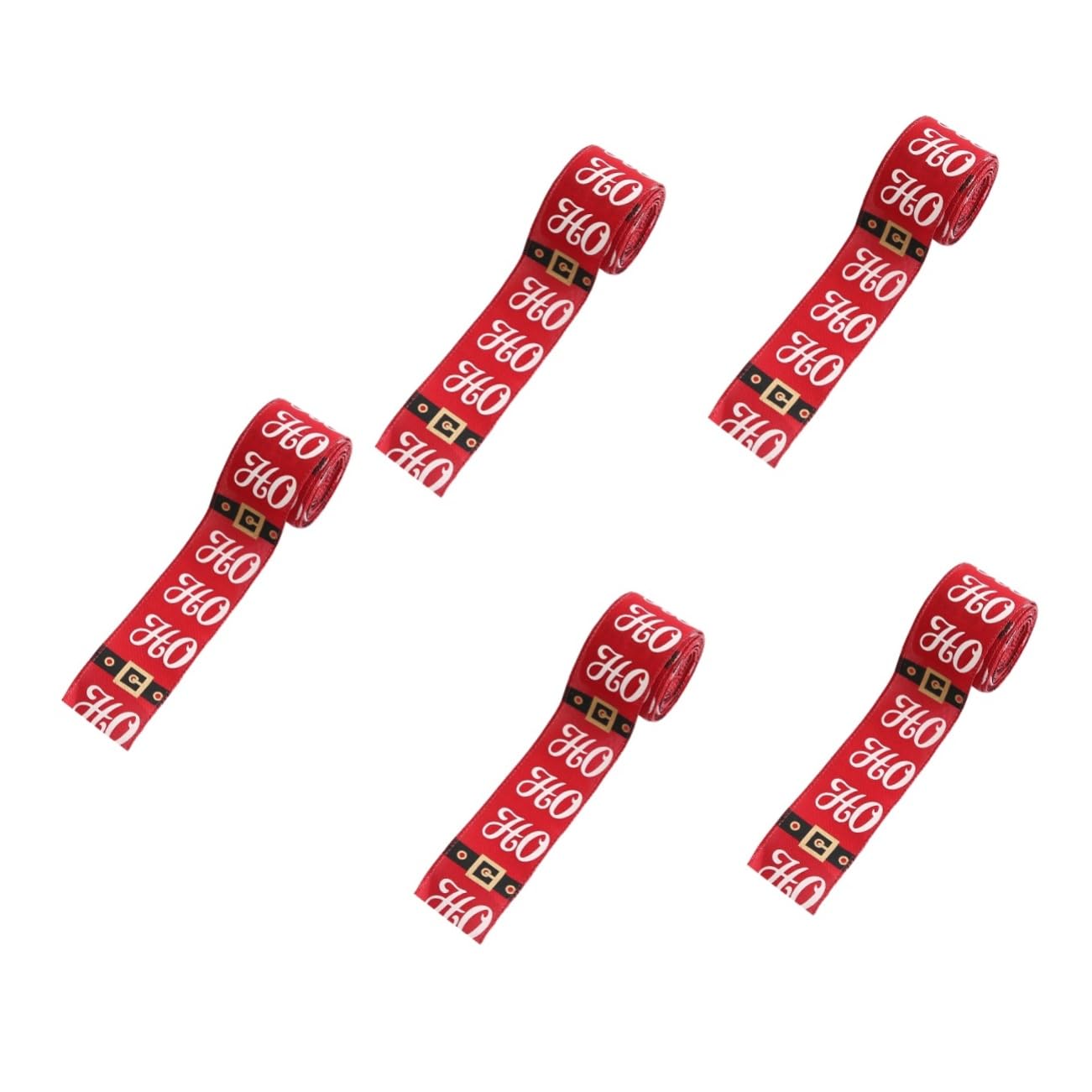 Tofficu 5stücke Weihnachtsband Diy Schleifenband Für Festliche Dekoration Für Weihnachtsbaum Kränze Bastelprojekte Und Mehr Hochwertiges Langlebiges Material Für Kreative Ideen