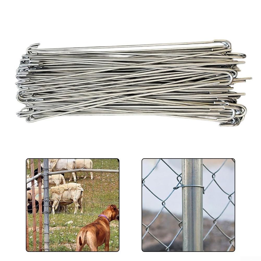 Lot de 100 serre-câbles en aluminium pour grillage (25,4 cm)