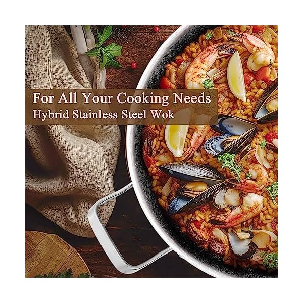 Vinchef Nonstick Skillet with Lid 13 Inch Stainless Steel Pan, PFOA Free, Dishwasher and Oven Safe Cookware, Cooking Pan for Induction Compatible - Image 6