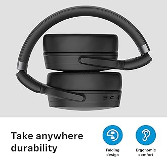 Sennheiser HD 450SE Wireless Bluetooth 5.0 Headphones with Built-in Alexa - Active Noise Cancellation, 30 Hours Battery Life, USB-C Fast Charging, Foldable - Black